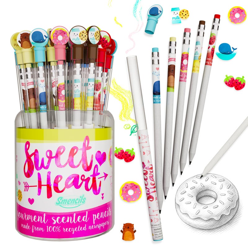 Scentco Sweetheart Smencils Cylinder - HB #2 Scented Pencils, 50 Count, Gifts for Kids - Image 1
